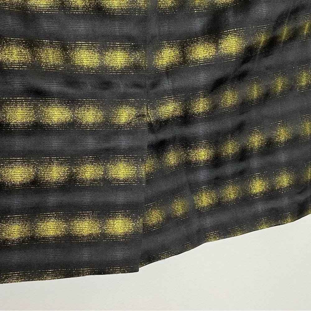 The Limited Yellow Metallic Plaid Skirt